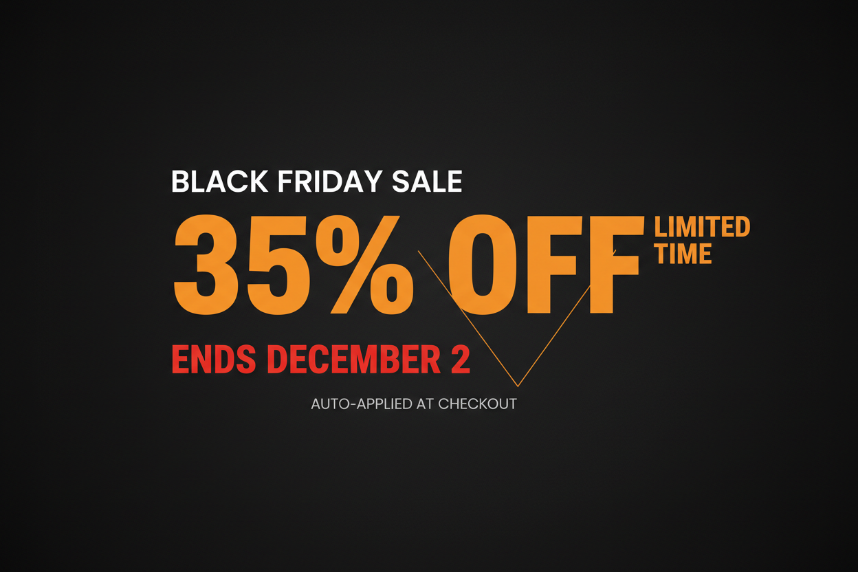 Black Friday 35% Off Banner - Dark Minimalist with Urgency